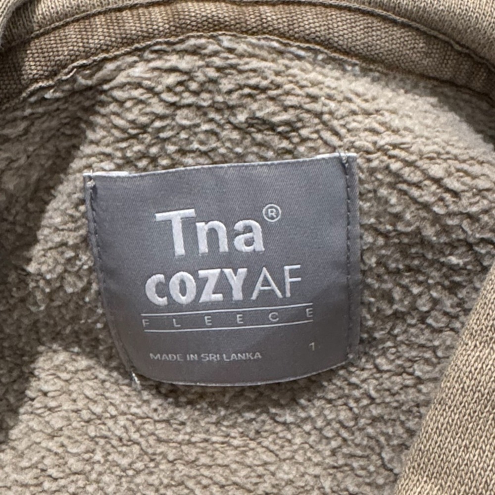 TNA Aritzia Women Hoodie Oversized Sweatshirt Small Taupe Brown Fleece Pullover - Picture 6 of 6